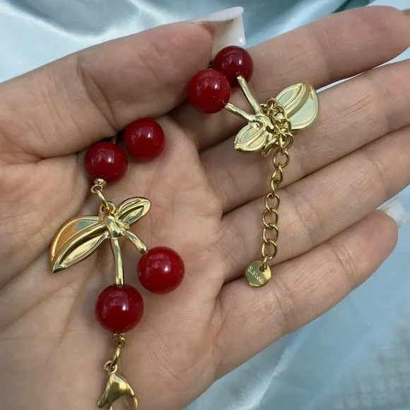 Anthropologie New adjustable Cherry Gold Women's Necklace - Picture 12 of 13